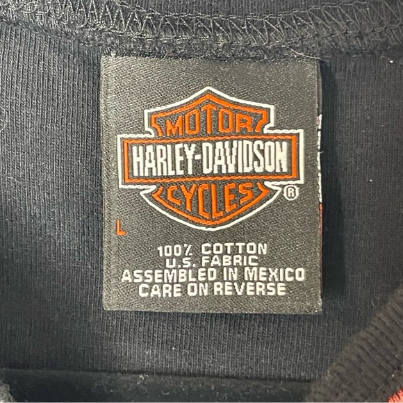 Harley-Davidson Vintage 2005 Liberty Muscle T-Shirt Cartersville Ga Sz L Black - Picture 3 of 8